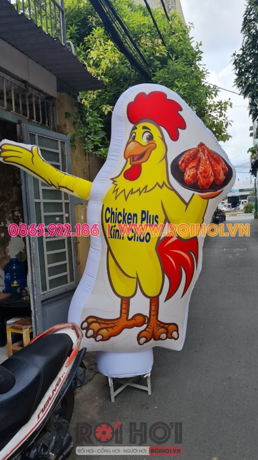 Rối hơi hình con gà cho quán ăn nhà hàng - Rối hơi vẫy tay