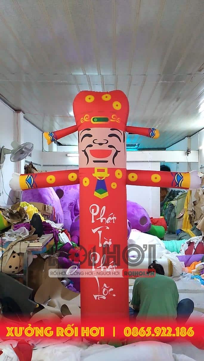 Rối hơi thần tài – 1 loại rối vừa tạo điểm nhấn cho doanh nghiệp vừa là biểu tượng mang lại tài lộc, bạn đã biết chưa??? 1 may roi hoi than tai