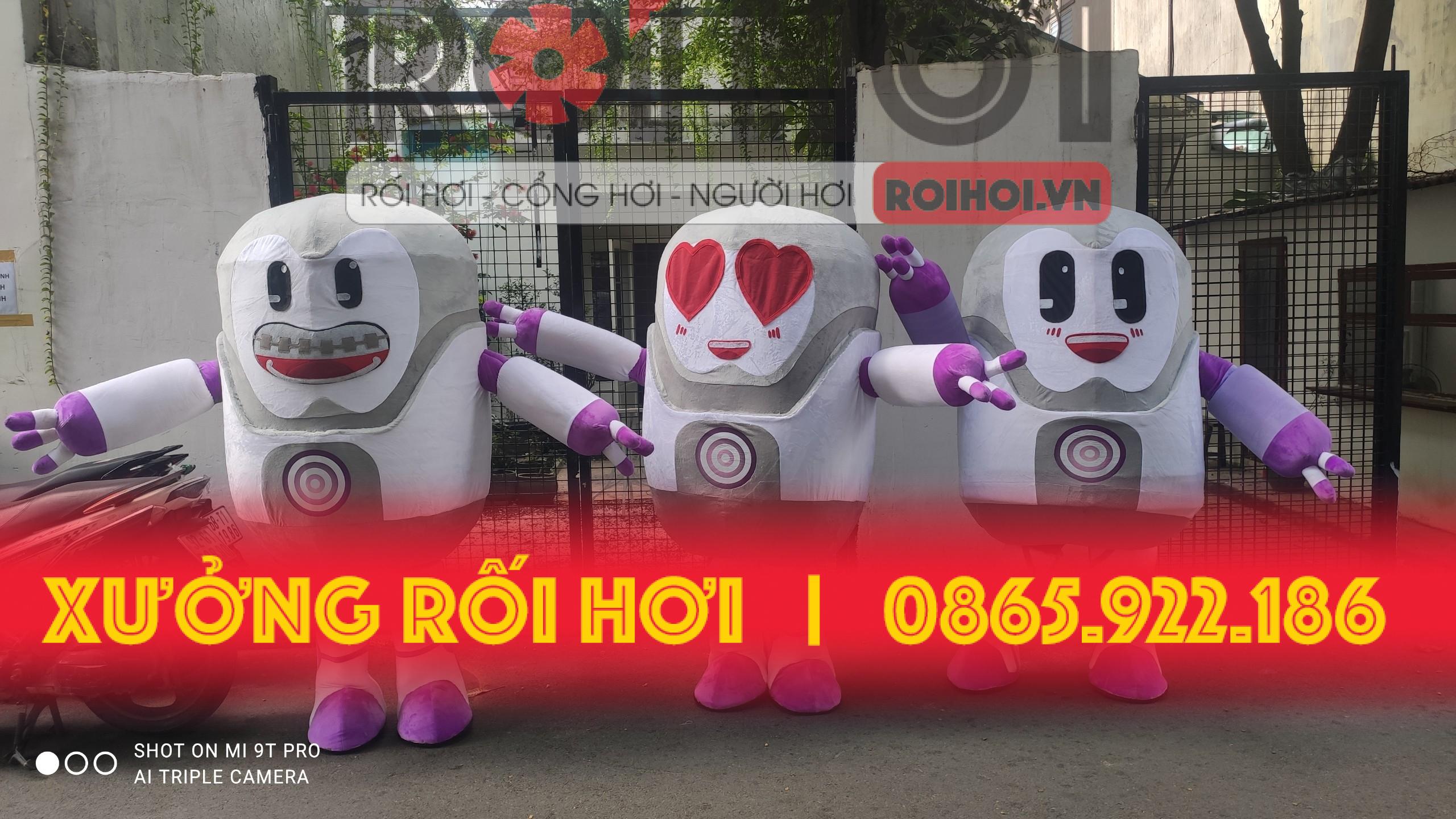 Mascot rô bốt răng - mascot bông- Nhận may theo yêu